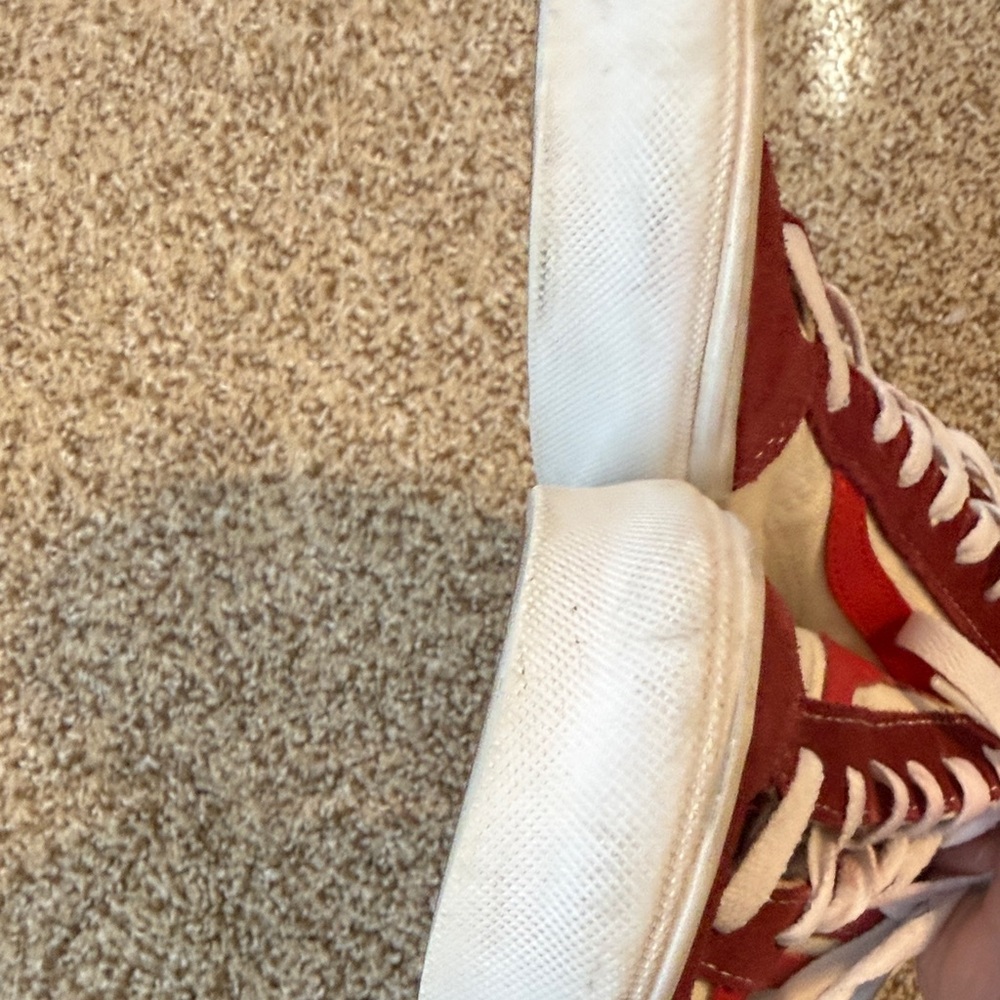 Vans Burgundy and White Sneakers - Picture 8 of 10